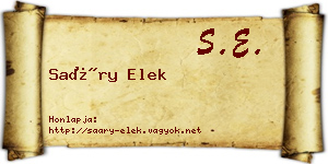 Saáry Elek névjegykártya